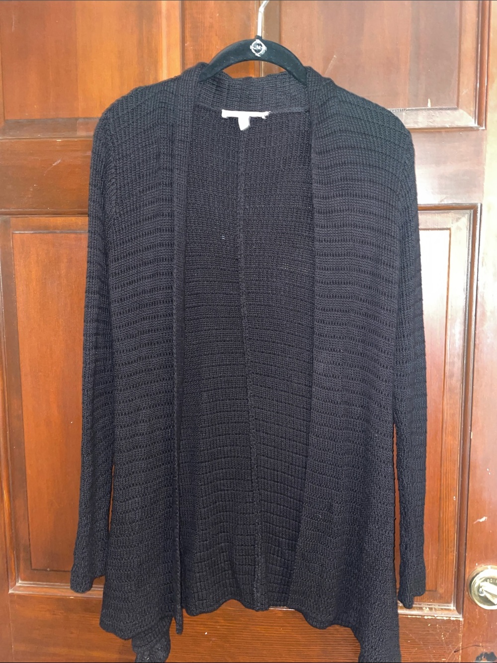 Chaus Black Open-Front Knit Cardigan